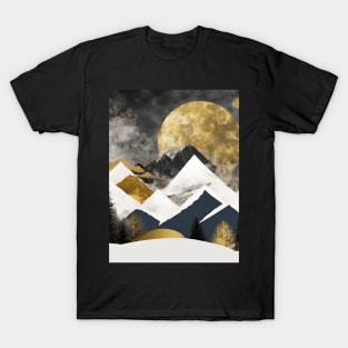 Golden Mountain Dreamscape - Abstract Landscape Painting T-Shirt